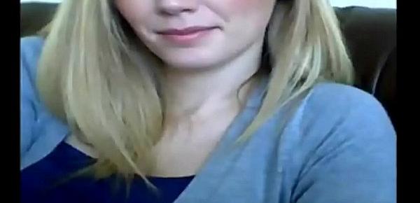  Blonde camgirl shows it all
